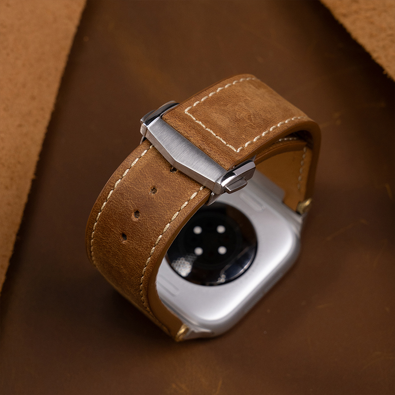 Luxury Watch Apple Bands - Luxuriöses Leder-Sportarmband für Apple Watch Ultra