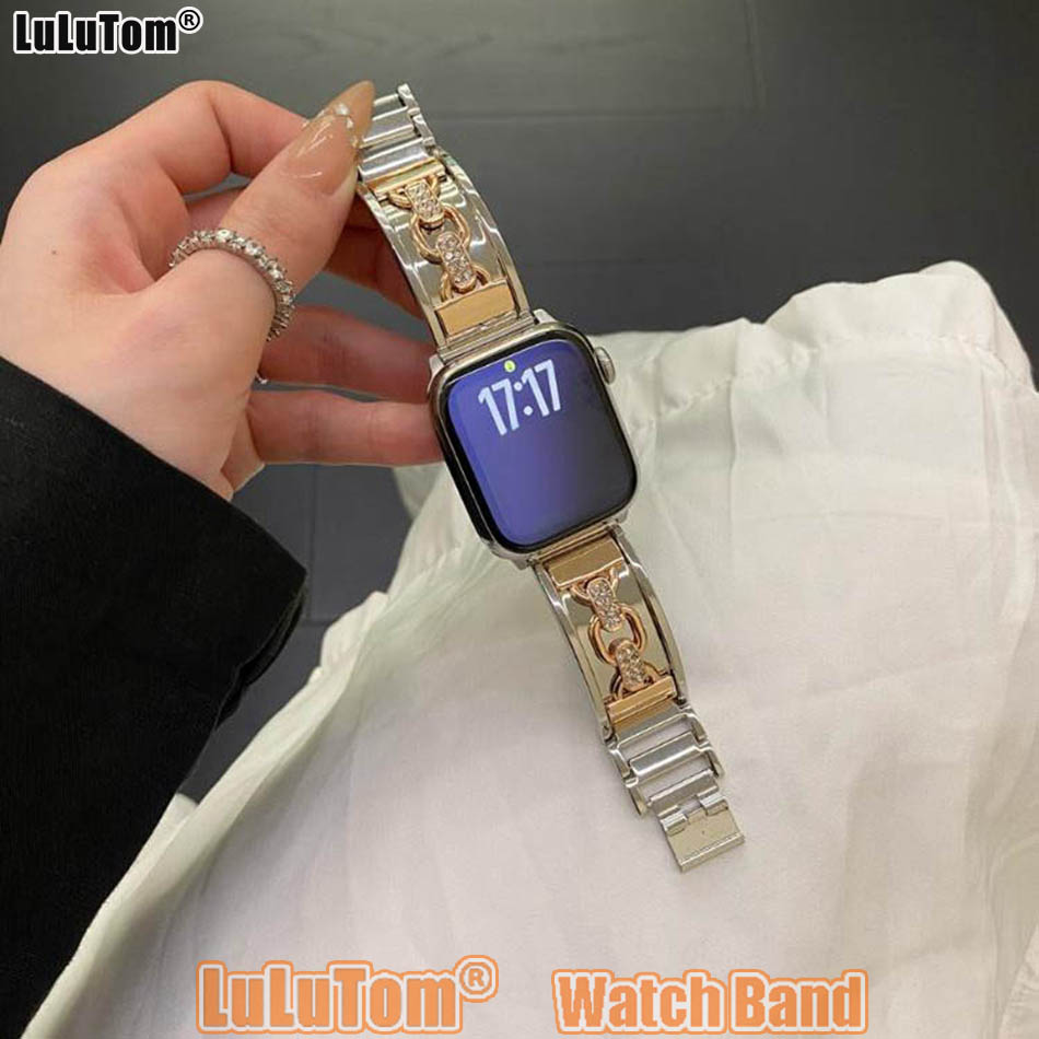 Luxury Watch Apple Bands - Luxuriöses Doppelschleifen-Metallarmband für Apple Watch Band
