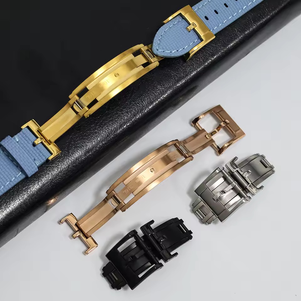 Luxury Watch Grade - Premium-Federfaltschließe für Delug 16mm 18mm, sichere