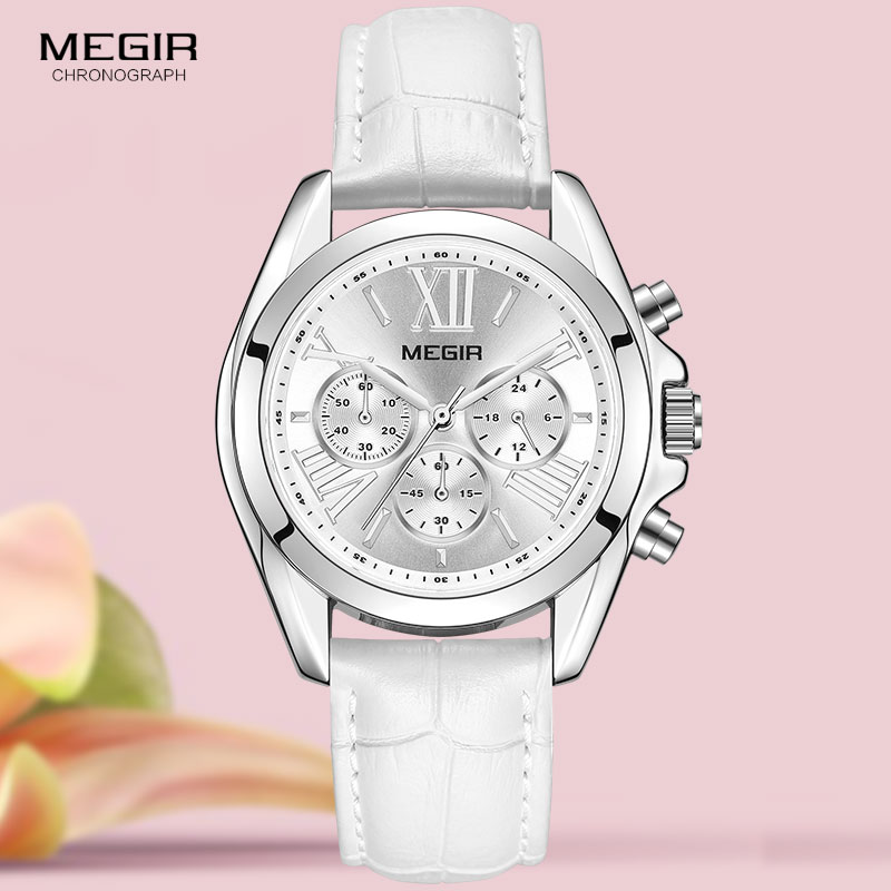 Luxury Watch White - MEGIR2019 Neue Luxus Leder Uhr Frauen