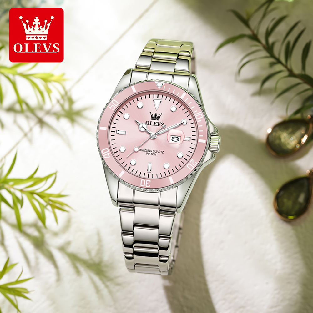 Luxury Watch Cheap - OLEVS Luxus-Quarz-Damenuhren, Stahlarmband, wasserdicht, leuchtend, Top-Marke,