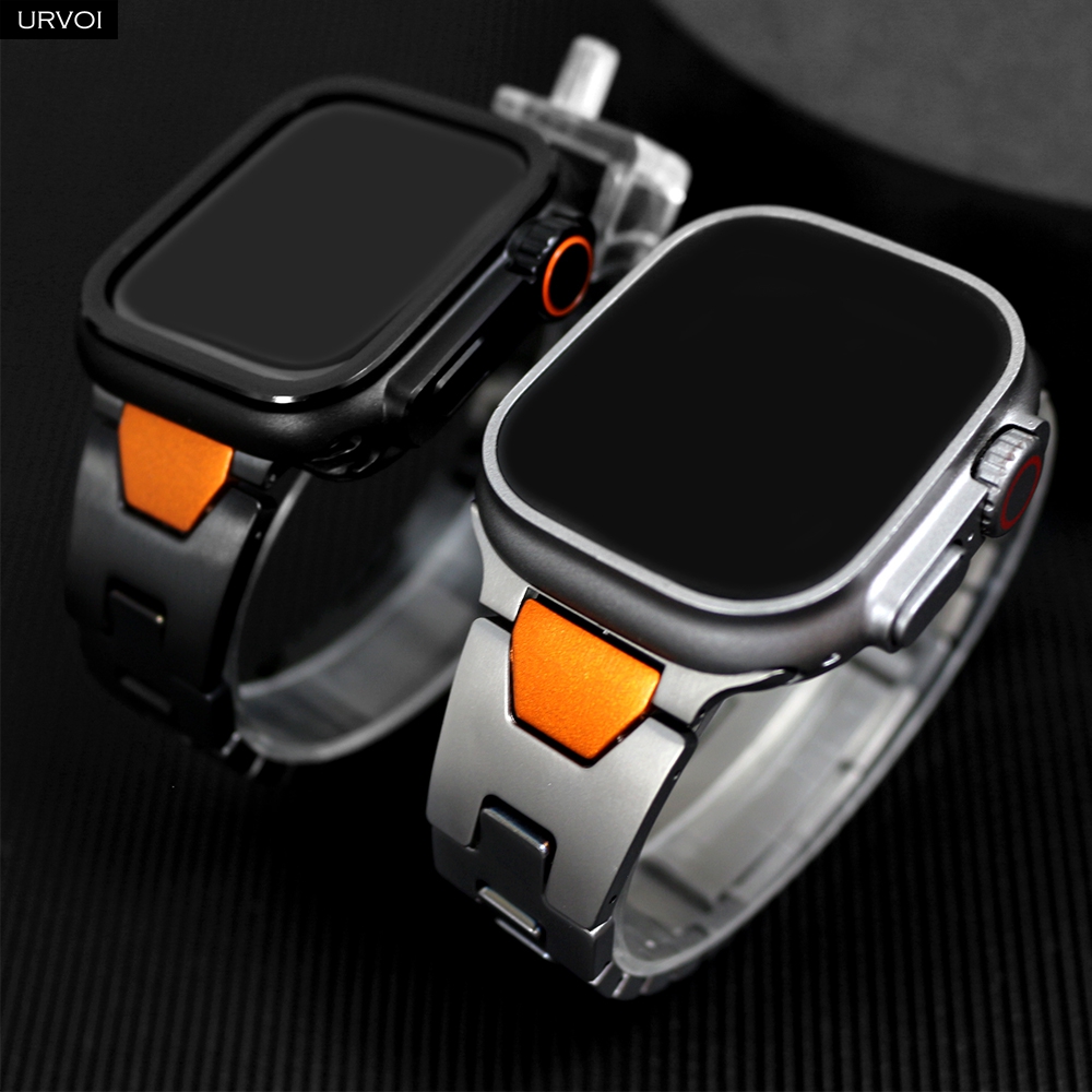 Luxury Watch Apple Bands - URVOI Luxus-Herrenarmband aus Edelstahl für Apple