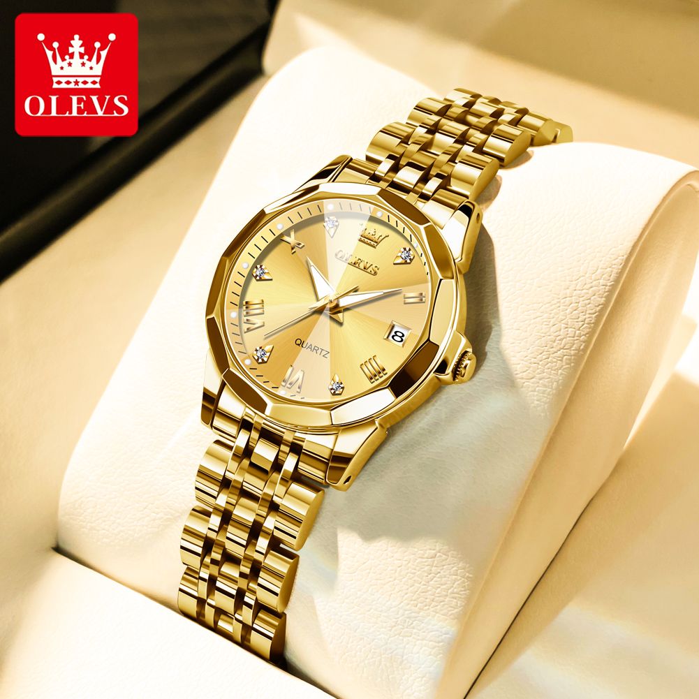 Luxury Watch Cheap - OLEVS Mode Goldene Uhr für Frauen