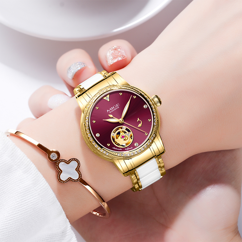 MIGE Damen Skelett-Automatikuh – Luxury Watch White Bewertung und Preis