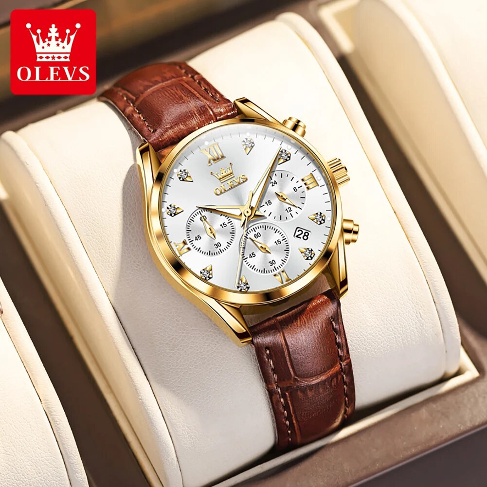 OLEVS 5523 Damenuhren, Lederar – Luxury Watch Cheap Bewertung und Preis