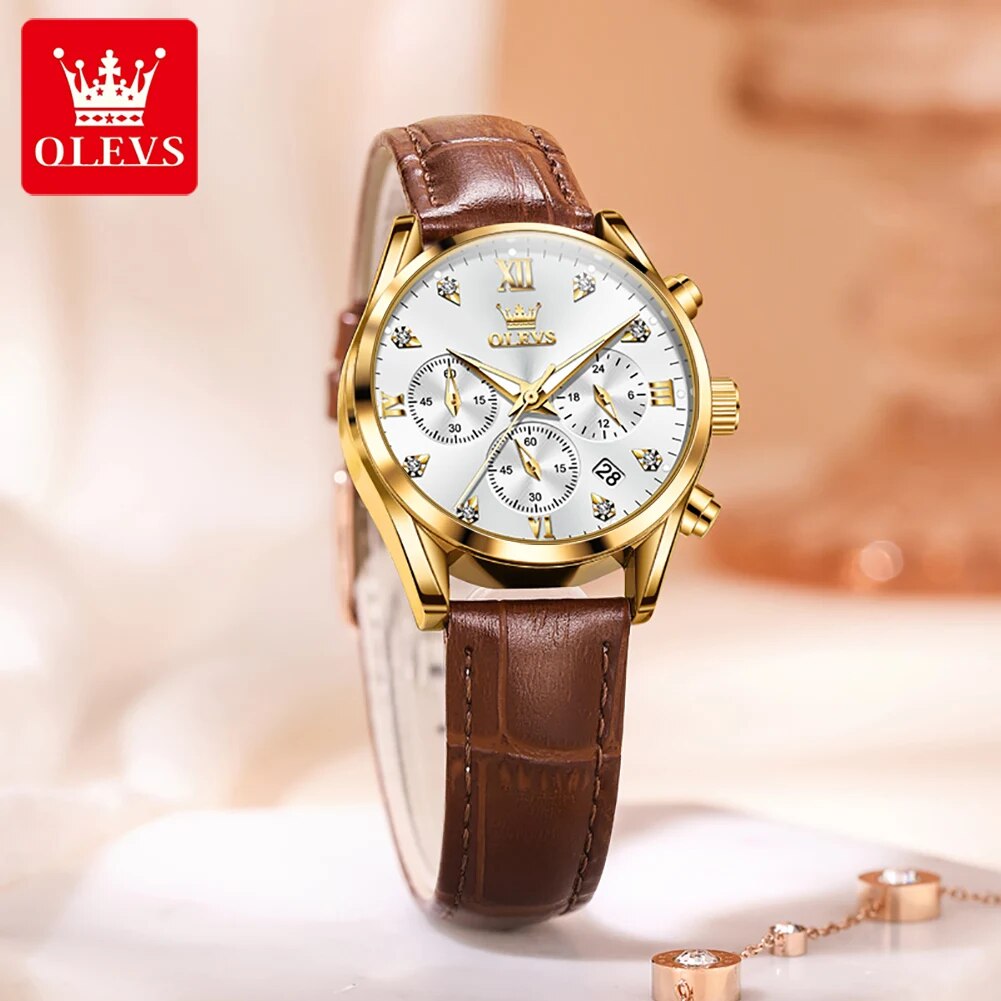 OLEVS 5523 Damenuhren, Lederar – Luxury Watch Cheap Bewertung und Preis