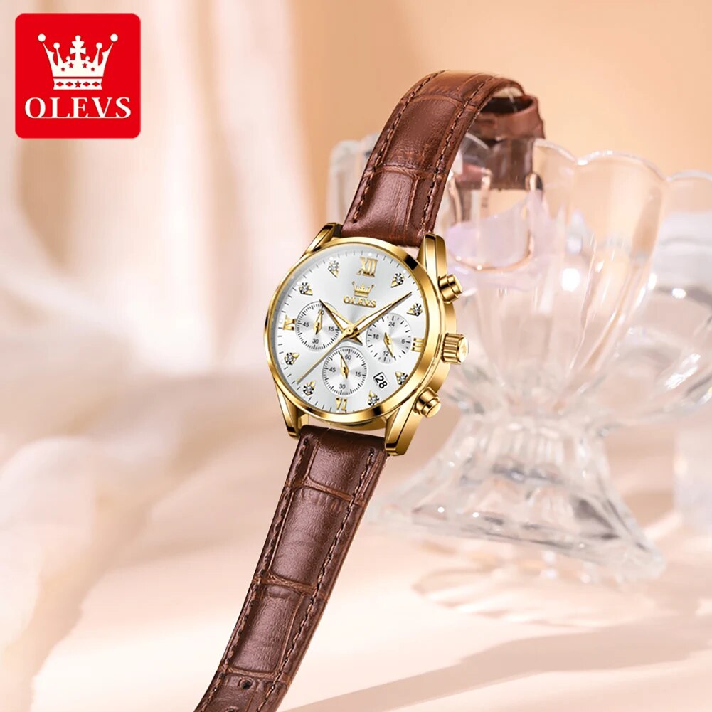OLEVS 5523 Damenuhren, Lederar – Luxury Watch Cheap Bewertung und Preis