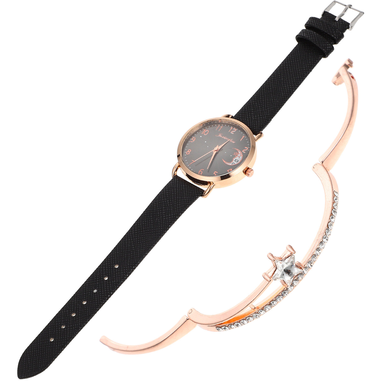1Set Elegantes Stern-Mond-Uhre – Luxury Watch White Bewertung und Preis
