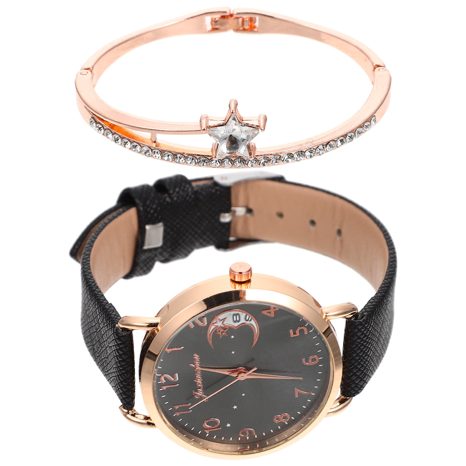 1Set Elegantes Stern-Mond-Uhre – Luxury Watch White Bewertung und Preis