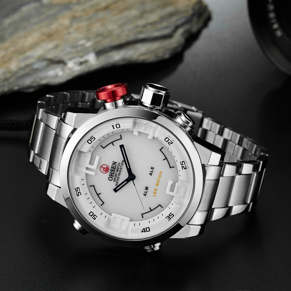 Neue OHSEN Marke Digitale Quar – Luxury Watch White Bewertung und Preis