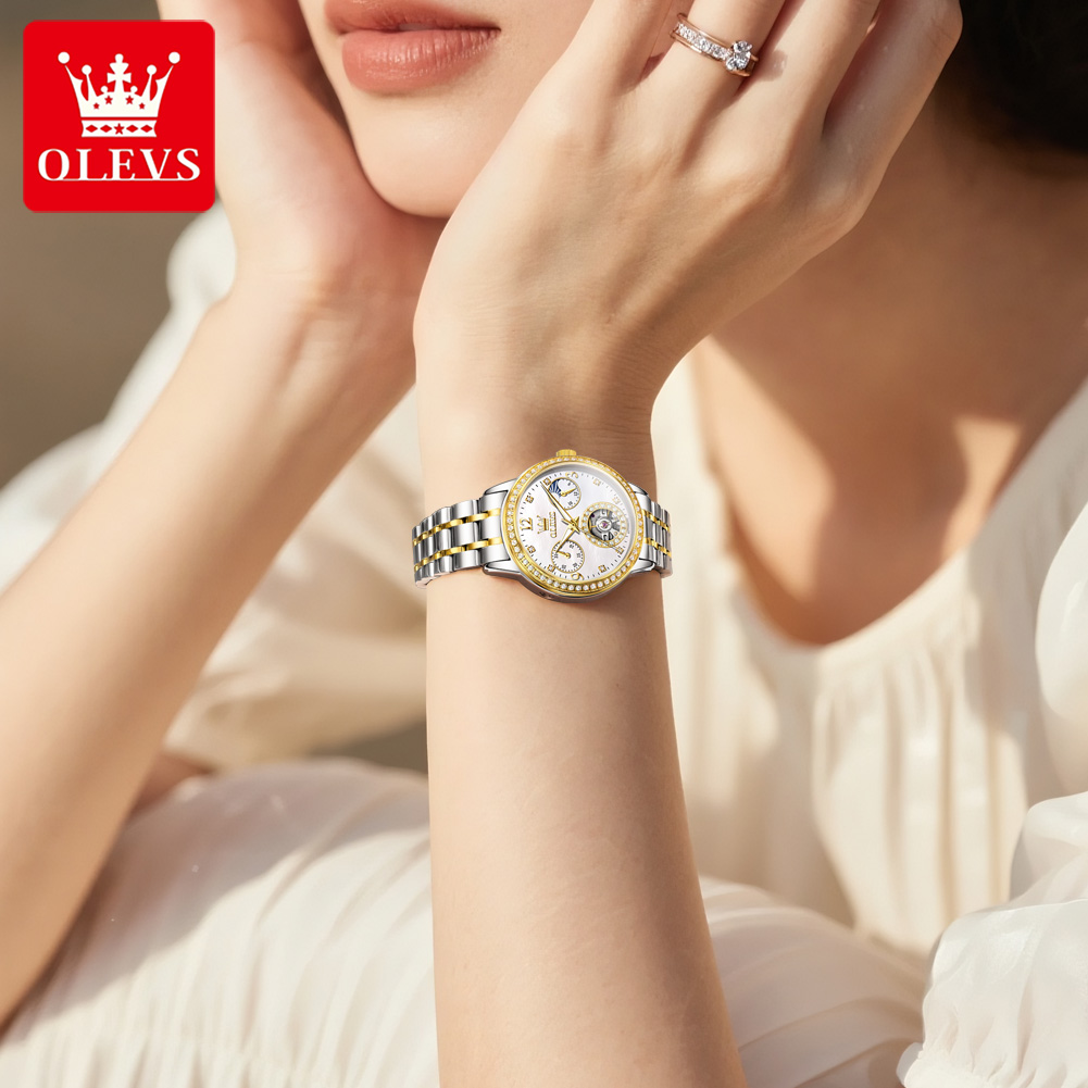 OLEVS Automatikuhr für Damen,  – Luxury Watch White Bewertung und Preis