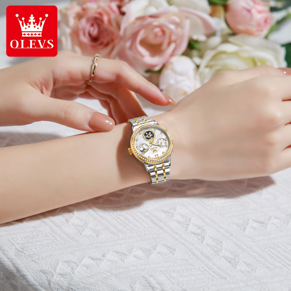 OLEVS Automatikuhr für Damen,  – Luxury Watch White Bewertung und Preis