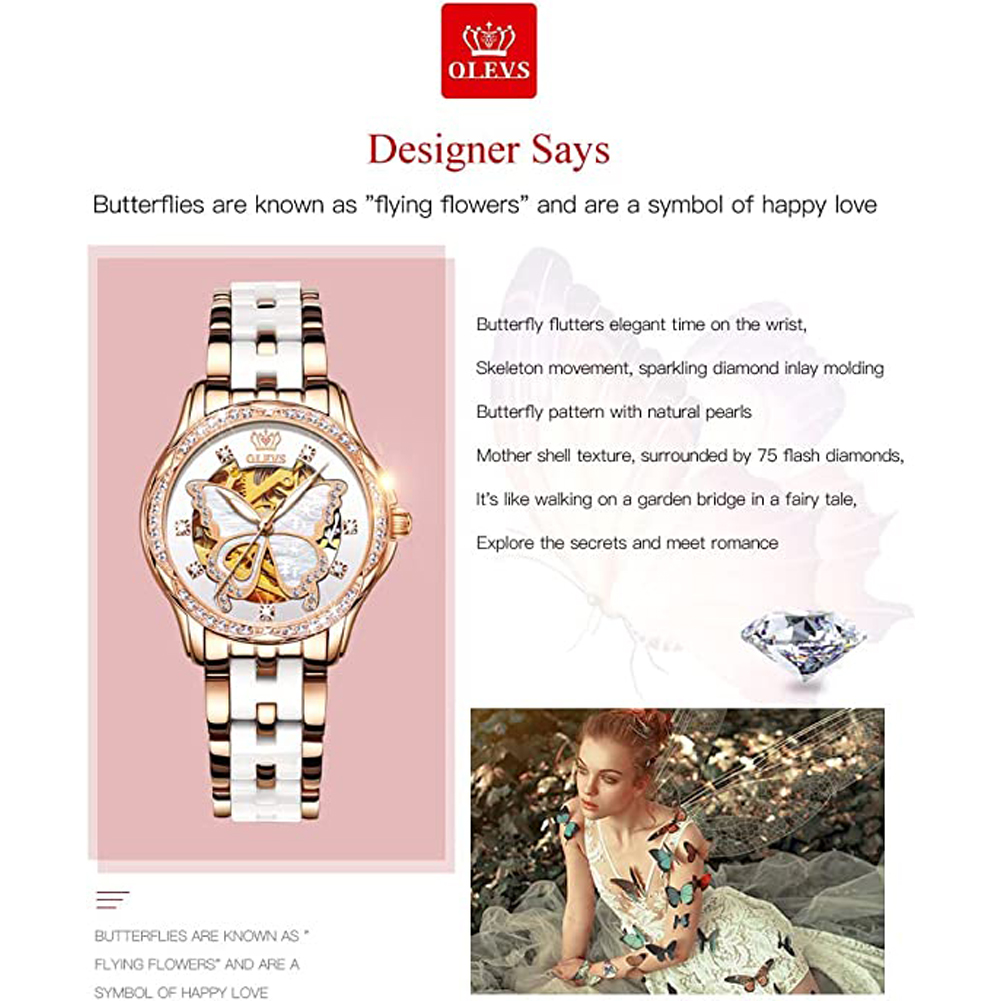 OLEVS frauen Automatische Uhre – Luxury Watch White Bewertung und Preis